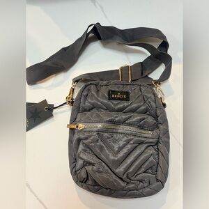 Kedzie Gray Quilted Crossbody Bag